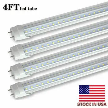 

Stock in US 1.2Meters T8 4FT 28W LED Tube Light Bulb Lamp Replacement G13 Bi-Pin V-shape 270 degrees 6000K 3200LM Clear Cover