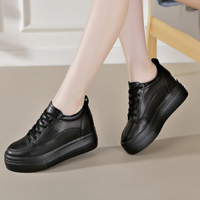 Verzorger Serie van Concentratie Echte Lederen Dames Platform Sneakers Wit Wedge Sneakers Verborgen Hak  Schoen Womens Black Schoenen Voor Vrouw Sneaker Met Platform|Sneakers voor  vrouwen| - AliExpress