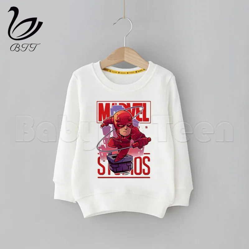 Marvel Avengers Iron Man Captain America Spiderman Print Kids Clothes Baby Cartoon Children Hoodie Sweatshirts Boys Children