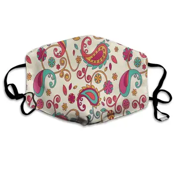 

Colorful Paisley Washeable Reusable Mouth Mask Cotton Anti Dust Half Face Mouth Mask for Men Women Dustproof with Adjustable Ear