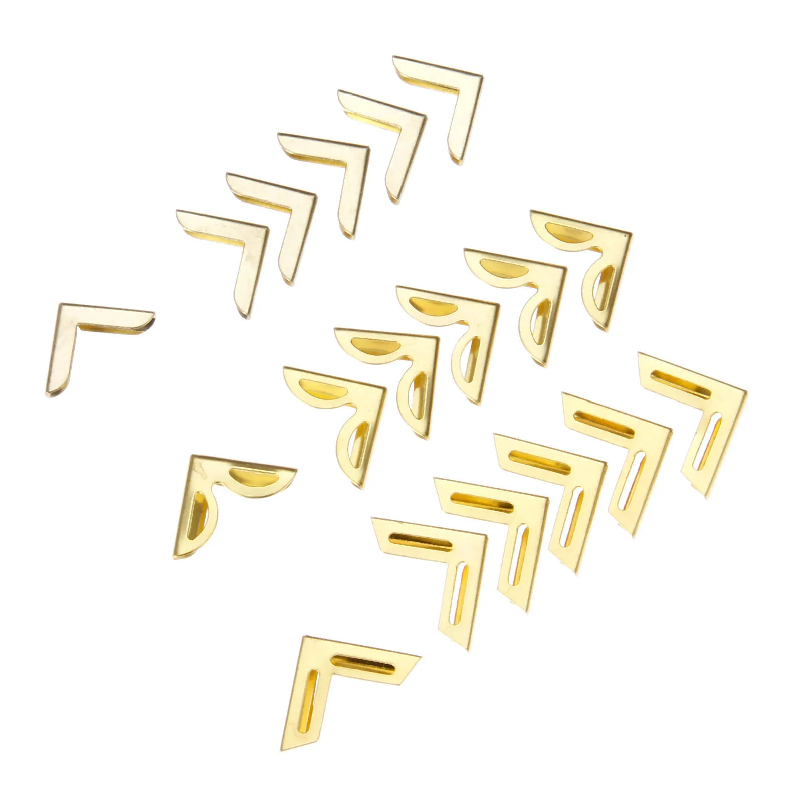 50Pcs Gold Furniture Book Scrapbooking Album Menu Folder Corner Protectors Zinc Alloy Corner Brackets for Photo Album 15/17/18mm