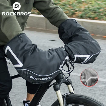 

ROCKBROS Fleece Windproof Cycling Gloves Ling Water Repellent Reflective Thicken Men Women Winter Snow Outdoor Warm MTB Gloves