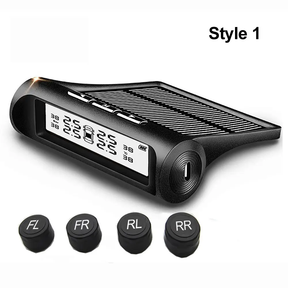 

Solar TPMS Car Tire Pressure Monitor System 4 Wheel Internal External Car Tyre Sensor Temperature Alert Car Accessories