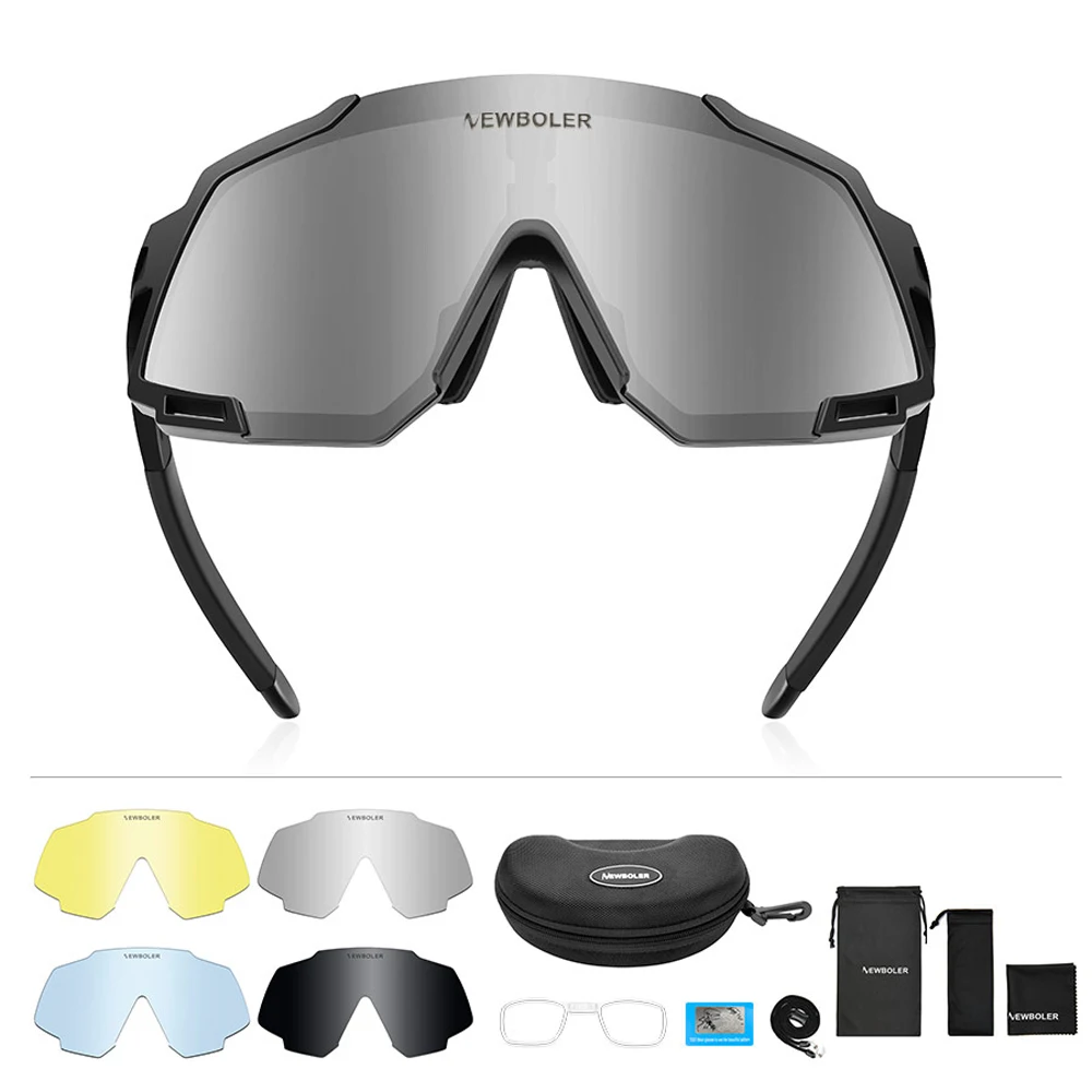 NEWBOLER New Design Polarized Hiking Glasses For Man Women Eyewear Cycling Sunglasses 5 Lens UV400 Sport Glasses