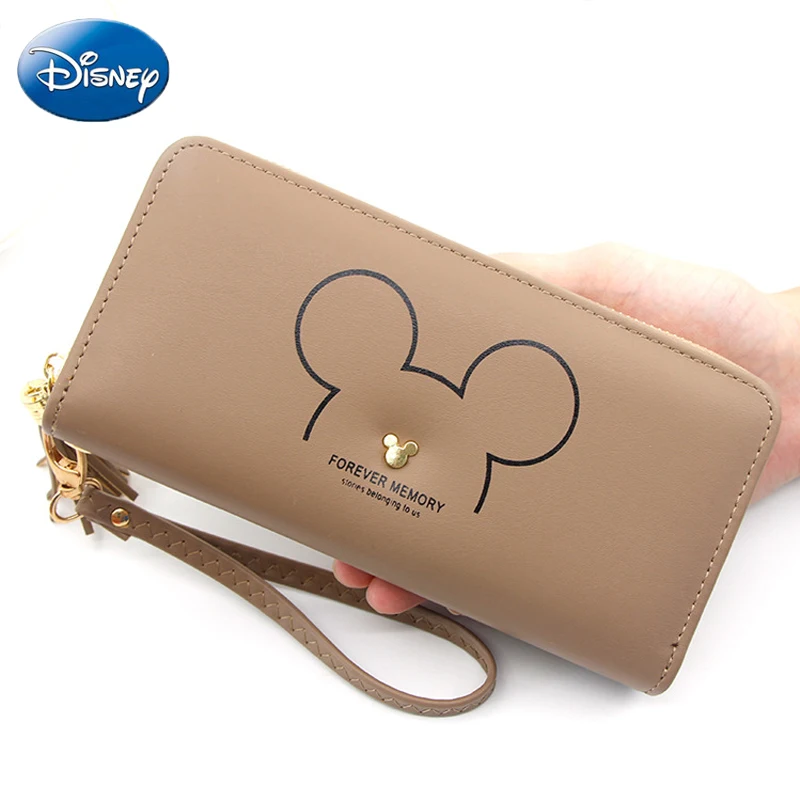 Disney кошелек на молнии для девочек, кошелек для монет, новинка, Микки Маус, женский клатч, длинная Сумочка, держатель для карт, милая женская сумка, большая сумка с рисунком