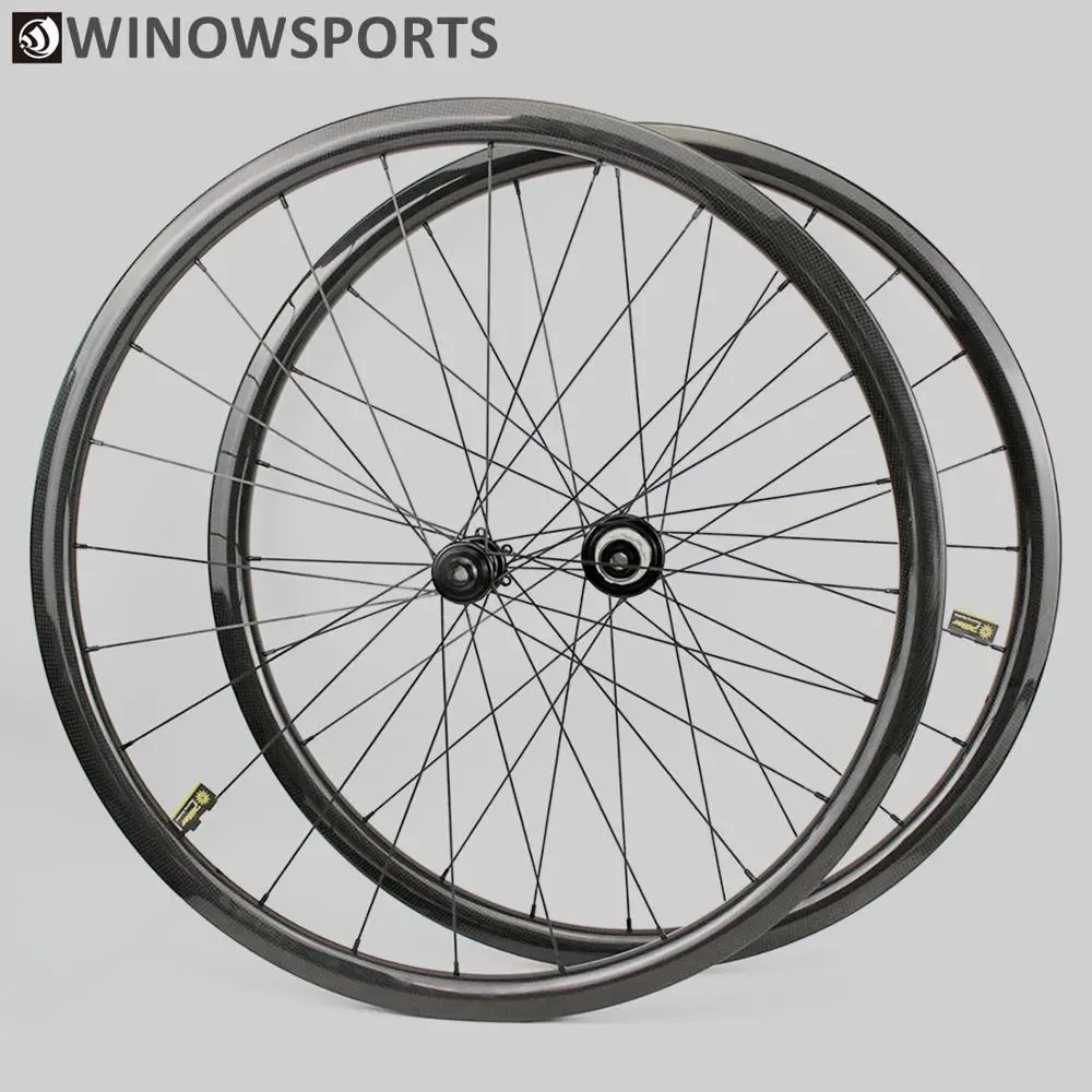 Winowsports карбоновое гравийное колесо 30 35 38 47 50 60 мм Дорожный дисковый тормоз колесо циклокросс дисковый клинчер бескамерные трубчатые Углеродные колеса