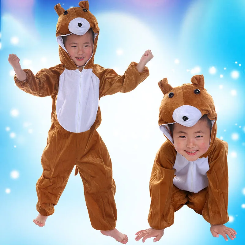 Umorden Children Kids Baby Girl Boy Cartoon Animal Coat Jumpsuit Pajama Bruins Bear Costume Cosplay Suit Children's Day Costumes