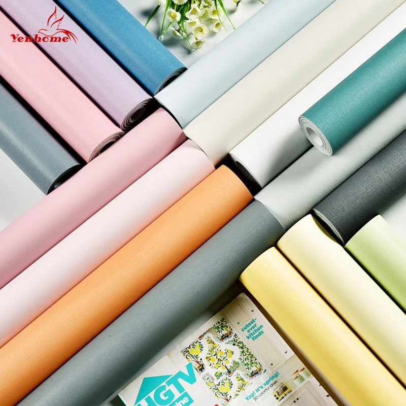 

Solid Color Vinyl Waterproof Self Adhesive Wallpapers for Living Room Kids Bedroom Contact Paper Home Decor DIY Wall Stickers