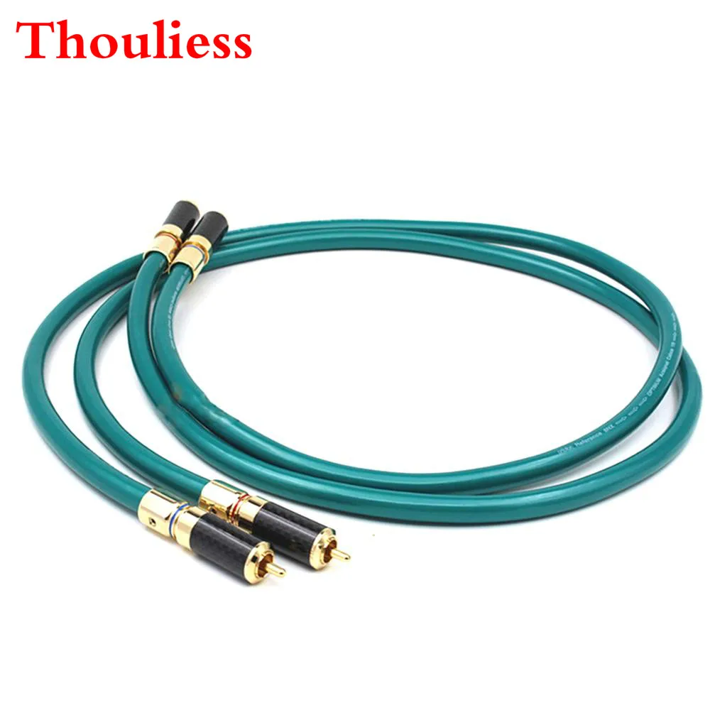 

Thouliess Pair HIFI Carbon Fiber RCA Plug Ortofon 8N OFC Pure Copper Intecconnect RCA Audio Cable for AMP CD Player Audio Cable