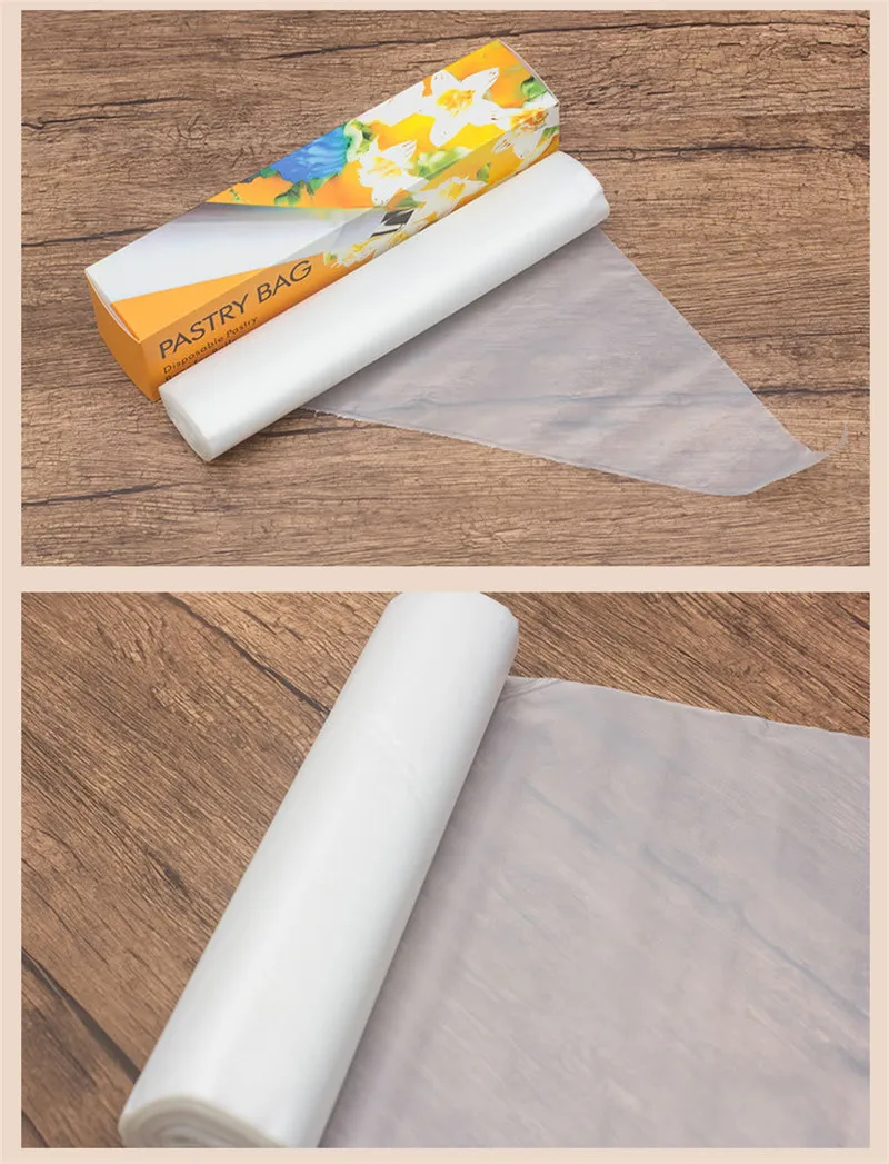 50 pcsroll Disposable Pastry Bags Piping Bag Icing Fondant Cake Cream Decorating Pastry Tip Confectionery Mould Cupcake Tool 05
