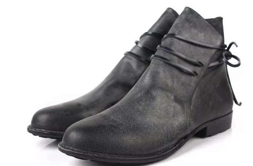 

New fashion genuine leather Martin boots winter High top men's boots fashion ankle boots pointed toe men boots