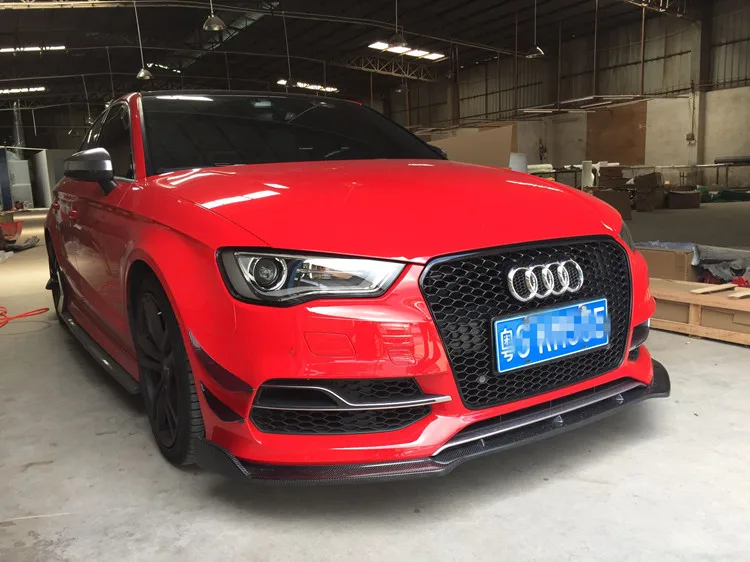 Подходит для Audi A3 S3 RS карбоновое волокно Передняя полоса Передняя Губы ветер воздушный нож