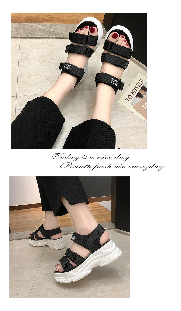 Sexy Open-toed Women Sport Sandals Wedge Hollow Out Women Sandals Outdoor Cool Platform Shoes Women Beach Summer Shoes 2021 New