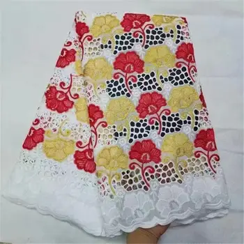 

5 yard Swiss lace fabric latest Dry lace embroidery African 100% cotton fabrics Swiss voile lace popular Dubai style A02-0325