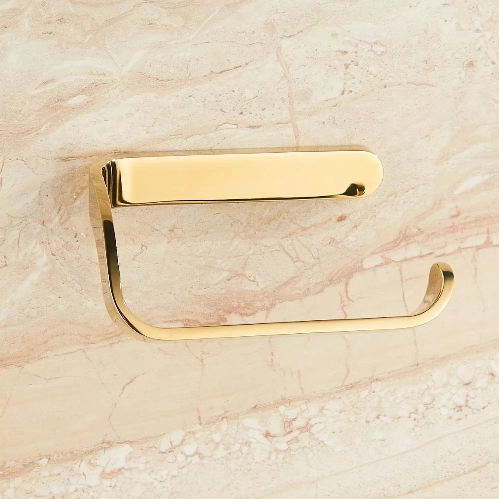 Nordic Minimalist Golden Toilet Paper Holder Matte Black Toilet Paper Holder Bathroom Accessories Wall-mounted Roll
