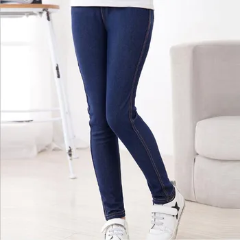 

VEENIBEAR Spring Autumn Girl Pants imitation Jeans For Girls Leggings Slim Pencil Pants For Children Kids Age 3-11T