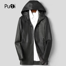 Pudi MT931 новые модные мужские куртки и пальто короткие с капюшоном из настоящей овечьей шерсти жакеты из овечьей кожи Верхняя одежда из натуральной кожи