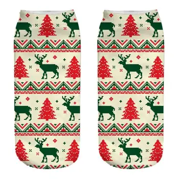 

Christmas Winter Sock Men Santa Claus Casual Work Business 3D Elk Print Calcetines Hombre Funny Socks Chaussette Moda Masculina