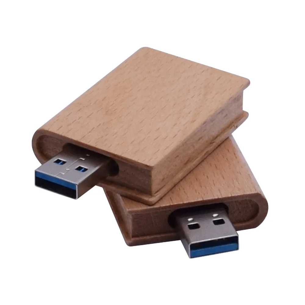 Высокоскоростной изготовленным на заказ логосом деревянная книжная Usb флэш