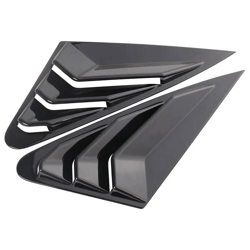 ABS - Piano black ABS автомобильные задние боковые жалюзи Декоративные наклейки для тела треугольные оконные накладки для Audi A4L- Аксессуары для автомобильной модификации - Название цвета: ABS - Piano black