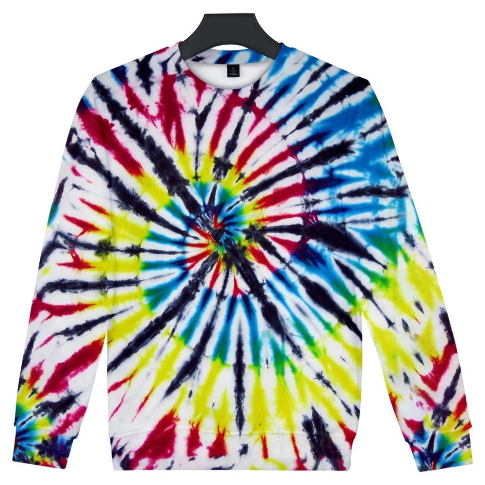 2019 spring autumn harajuku Tie dyeing men hoodies o-neck print jumper pullovers