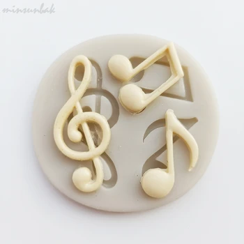 

minsunbak Cute Notes Silicone Fondant Mold Chocolate Chip Cookies Wedding Cake Decoration Tools Sugarcraft Gumpaste Mould