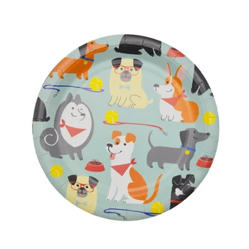 

Creative Converting Party Dog birthday party favors Tableware paper Dessert Plates for boys baby shower pet Party supplies