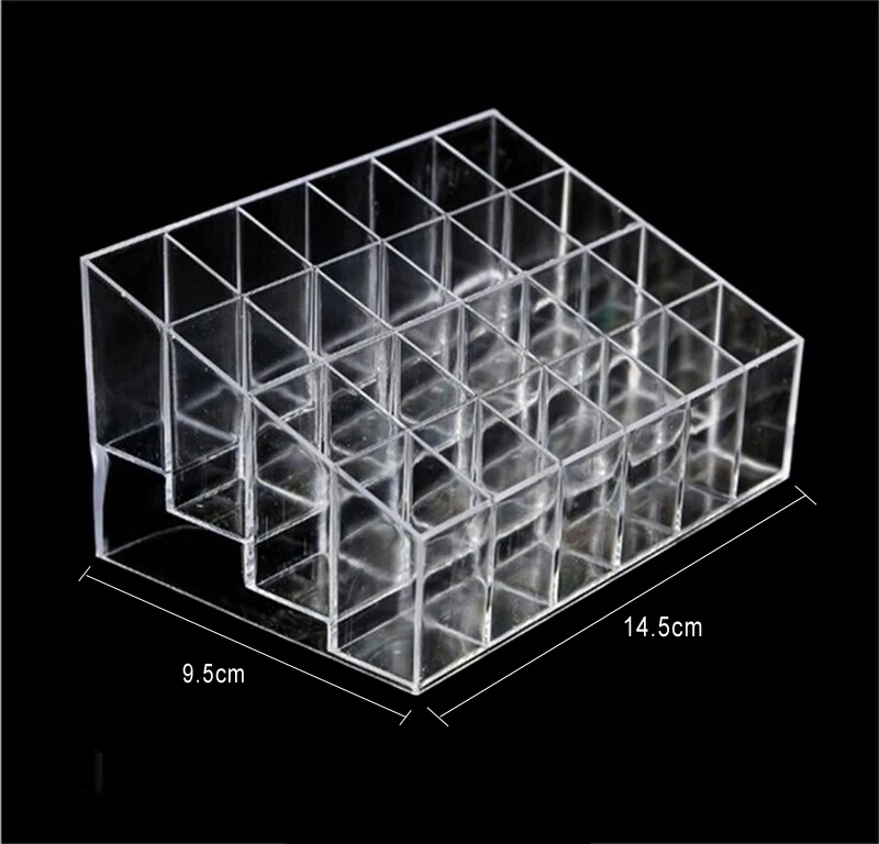 24Grid Lipstick Rack Регулируемый 7-28 сетки Отсек пластиковый ящик для хранения ювелирных изделий серьги из бисера винтовой держатель Чехол Дисплей Органайзер контейнер GYH - Цвет: 24Grid Lipstick Rack