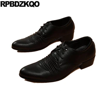 

elevator pointed toe dress office lace up business black designer shoes china oxfords footwear men 2019 Italy height increase
