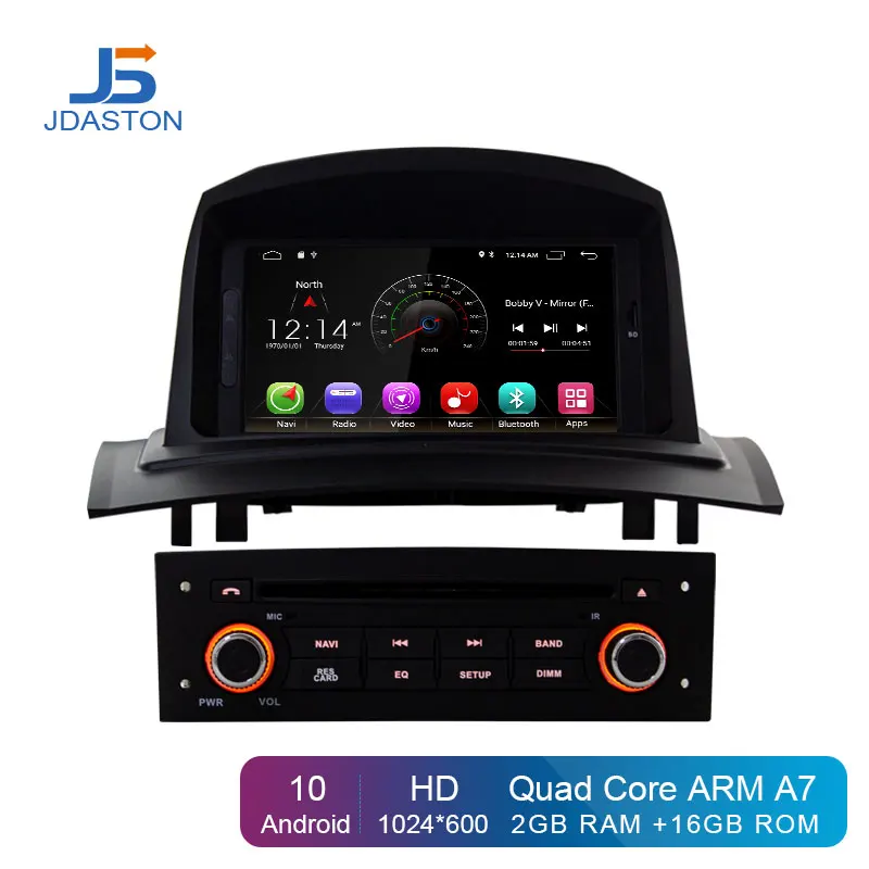 JDASTON Android 10 автомобильный мультимедийный плеер для RENAULT Megane Fluence 2002-2008 wifi gps навигация 1 Din автомагнитола Стерео DVD SD