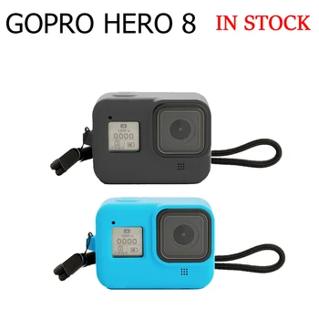 

Soft Silicone Protective Case Cover Skin Sleeve + Safety Wrist Strap for GoPro Hero 8 for HERO8 Black Go Pro Accessories