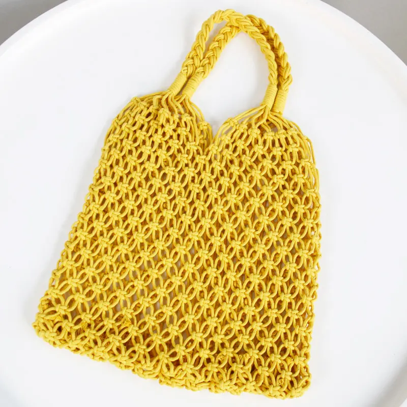 Новая соломенная тканая пляжная сумка - Цвет: Цвет: желтый