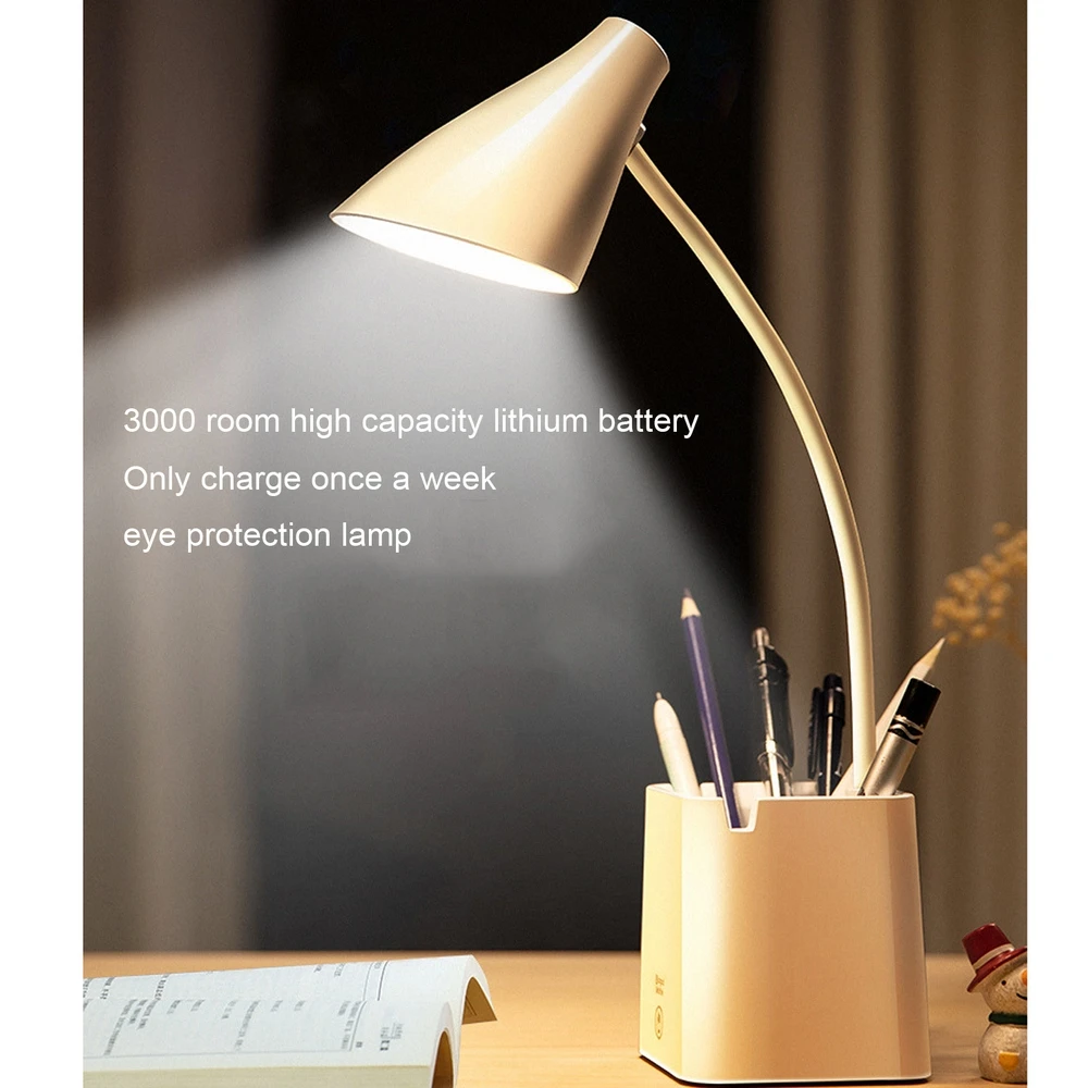 Usb Rechargeable Led Desk Lamp Dimmable Table Lamp For Children Kids Reading Study Bedside Bedroom Living Eye Protection - Desk Lamps - AliExpress
