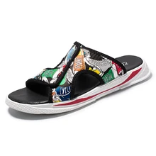 Летние мужские тапочки; модные уличные шлепанцы; Домашние Нескользящие тапочки; пляжные вьетнамки; индивидуальные мужские Тапочки