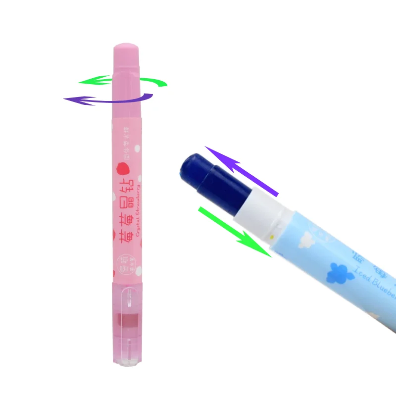 Fruit scented highlighter marker pen solid rotating retractable children's art painting