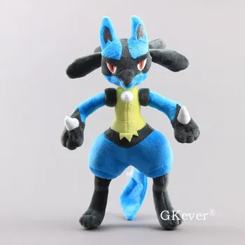 

31 cm Anime Mega Lucario Plush Toys Peluche Blue Color Doll Cartoon Pikachu Eevee Gengar Pichu Series Toy Baby Kids Gift