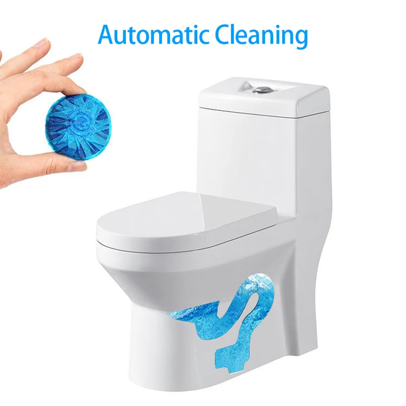 

1PC Blue Bubble Toilet Automatic Flushing Toilet Spirit Toilet Cleaner Deodorant Block Household Bathroom Restroom Cleaner