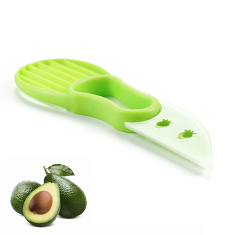 

3 In 1 Avocado Slicer Shea Corer Butter Fruit Peeler Cutter Pulp Separator Plastic Knife Kitchen Vegetable Tools Home Accessory