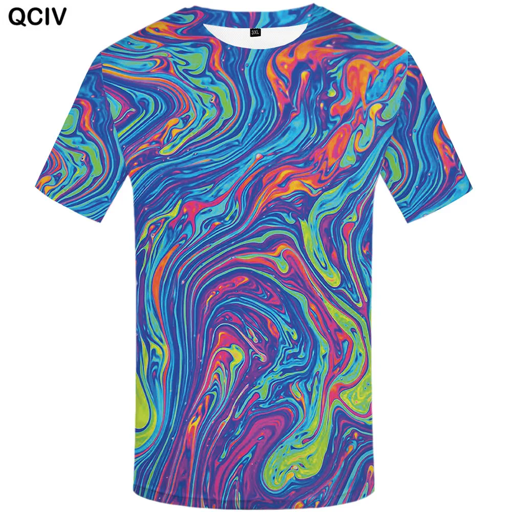 Qciv Psychedelic T Shirt Men Dizziness Tshirts Casual Abstract Shirt ...