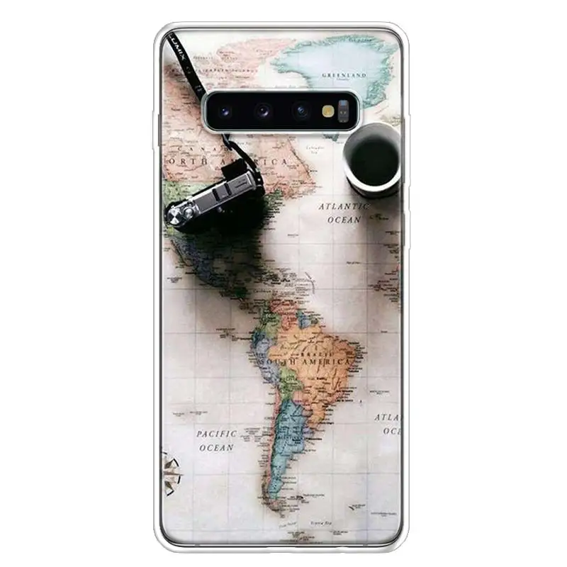 TW244-6 Карта мира путешествия планы крышка чехол для телефона для samsung Galaxy A10 A20E A30 A40 A50 A70 A50S A80 M30S A6 A7 A8 A9 Plus+ Coque - Цвет: TW244-6