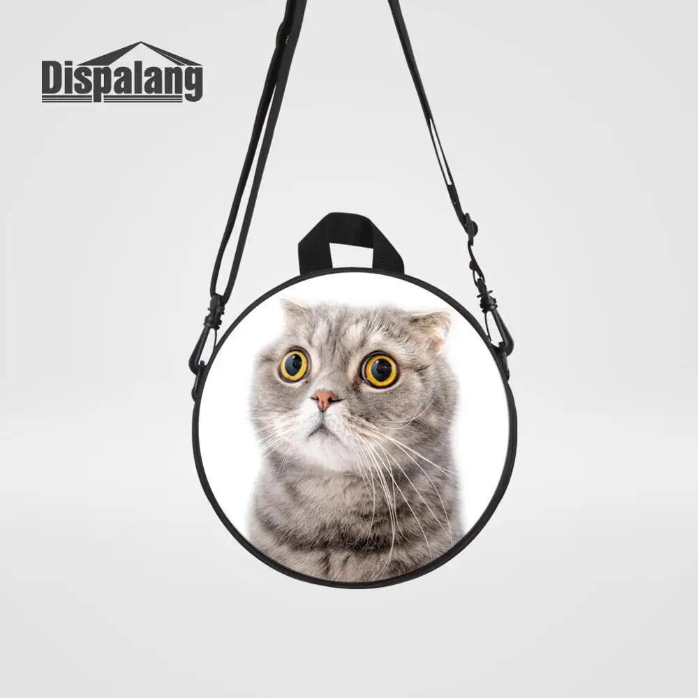 Backpack25 Розовая Круглая сумка-мессенджер с принтом кота для детского сада, сумки через плечо для книг, детские мини-сумки на плечо для путешествий, детский рюкзак - Цвет: Backpack25