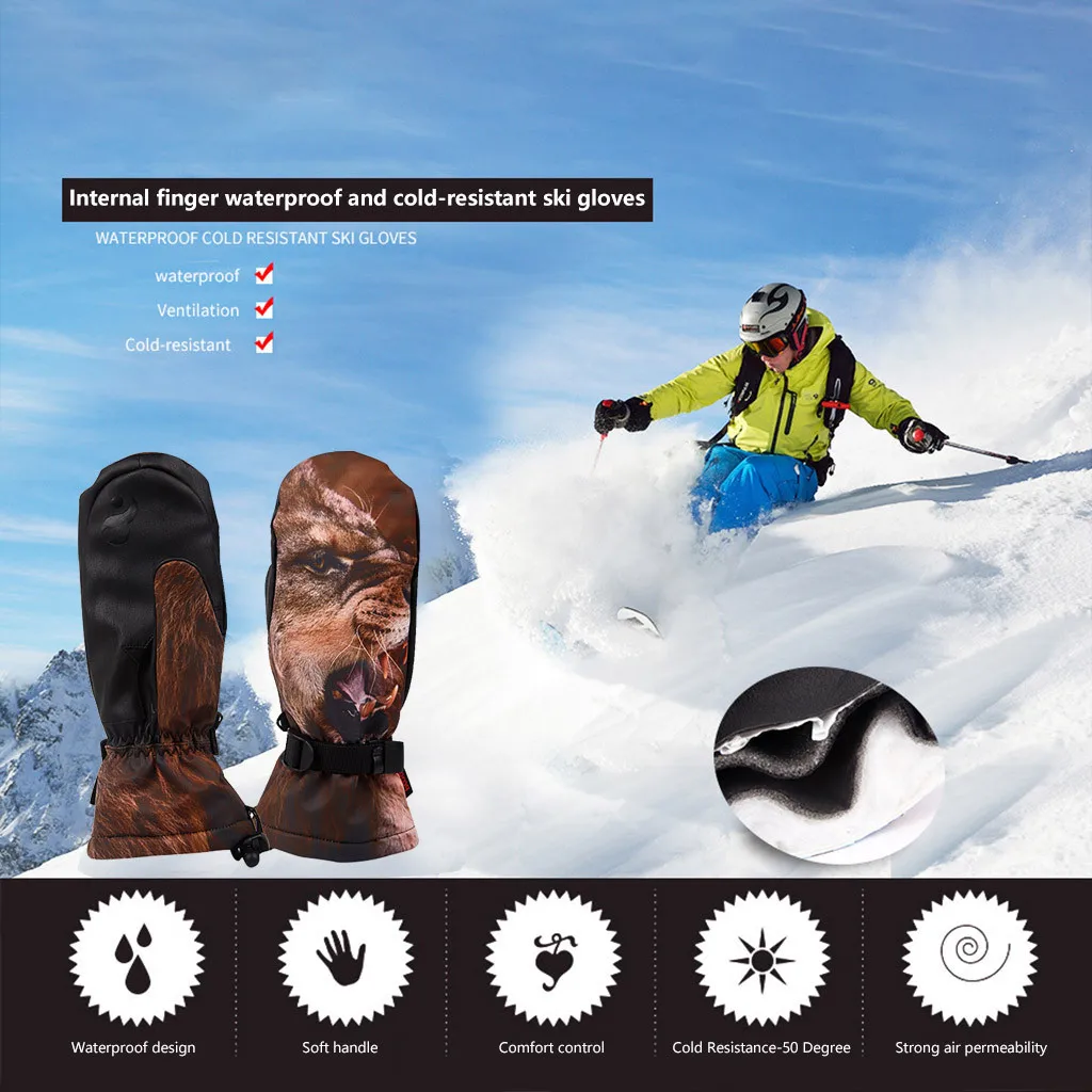 

Unisex Winter Warm Outdoor Sports Bag Refers To Waterproof And Cold Gloves Windproof Mittens Extended Wrist Skiing Gloves 10.10