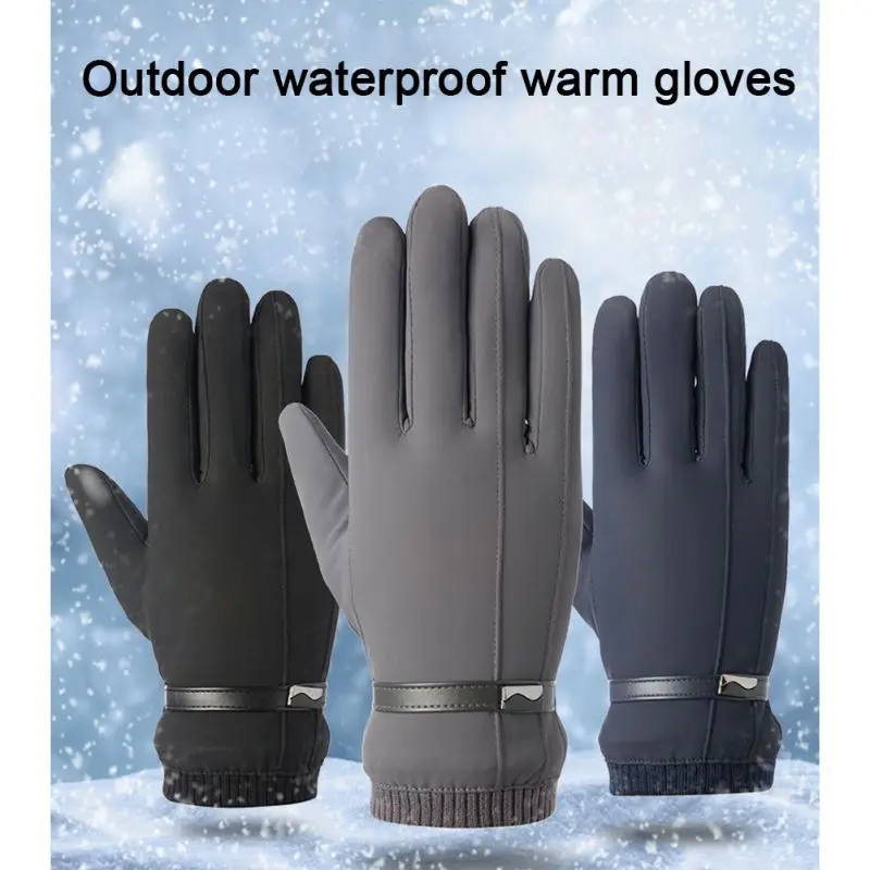 Thick Waterproof Cold Resistant Outdoor Sports Riding Driving Skiing Gloves For Winter