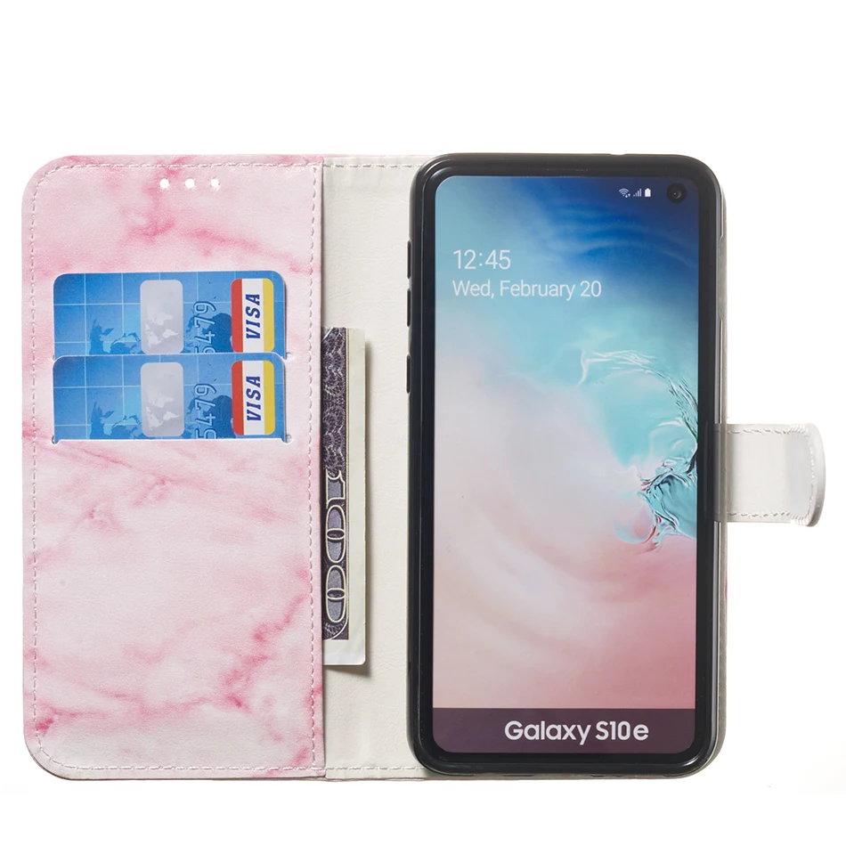 Мрамор флип-кейс для samsung Galaxy S10 5G S10e S9 плюс S8 S7 S6 край S5 M10 M20 M30 M40 A10 A20 A20e A30 A40 A50 A60 A70 крышка