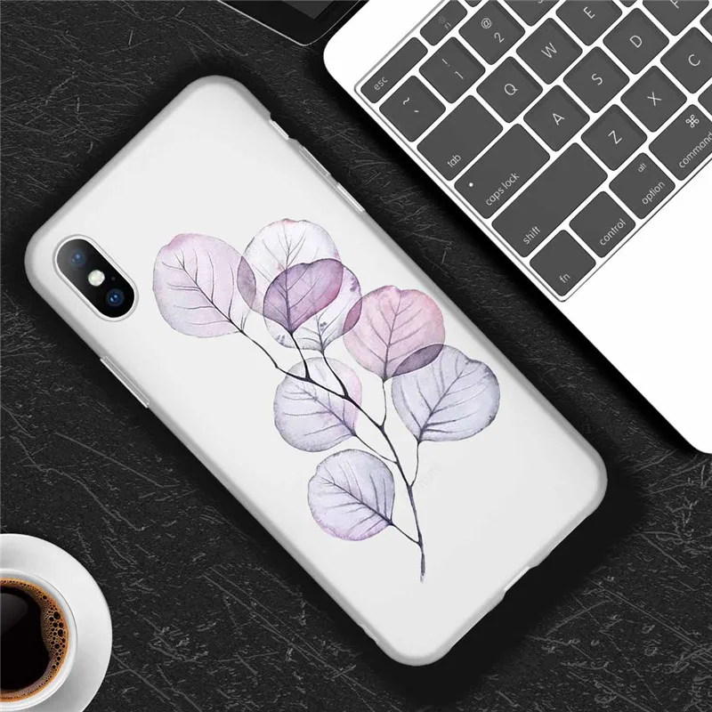 Матовый цветочный чехол для iPhone 11 Pro Max 8 7 6 6S Plus прозрачный телефона X XS XR Xs мягкий