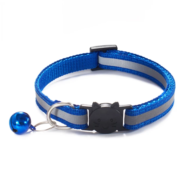 New Colors Reflective Breakaway Cat Collar Neck Ring Necklace Bell Pet Products Safety Elastic Adjustable With Soft Material 1PC 3