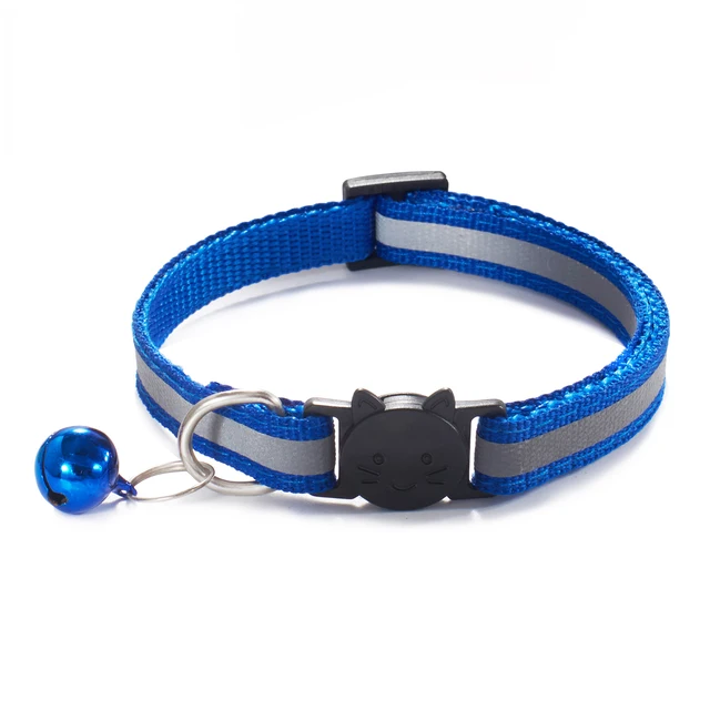 New Colors Reflective Breakaway Cat Collar Neck Ring Necklace Bell Pet Products Safety Elastic Adjustable With