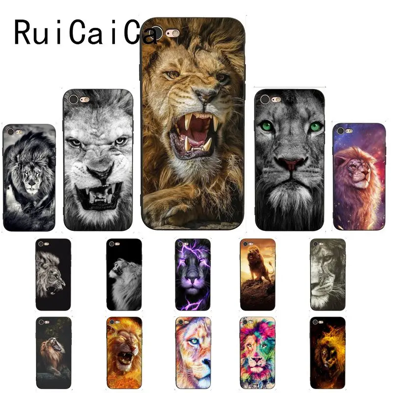 Ruicaica Lion Alpha Male Cub DIY Painted Phone Case for iPhone 8 7 6 6S X XS MAX 5 5S SE XR 10 11 Pro Max | Мобильные телефоны и