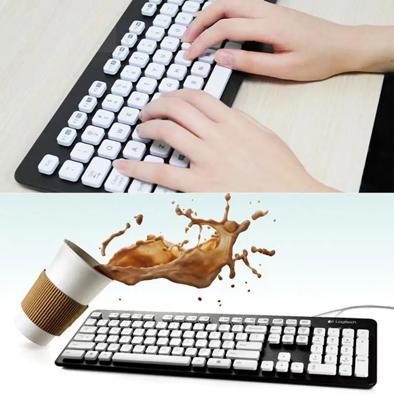 Logitech K310 моющаяся Проводная клавиатура для Windows XP Vista 7 8 новая 108 клавиш USB игровая