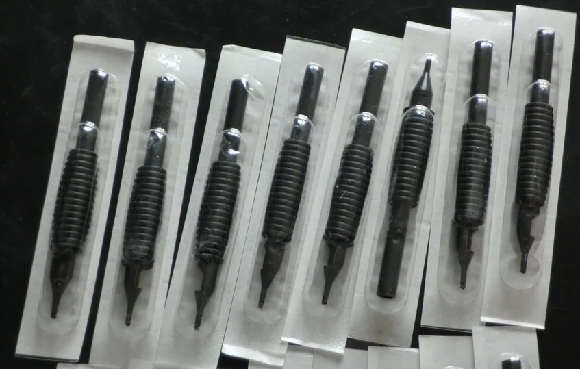 Tattoo Factory Direct Retail 40PCS Mixed 8RT 11RT 16MM Black Rubber Disposable Tattoo Tubes Grips for Tattoo Supply image 3